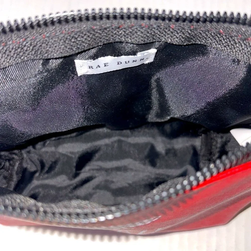 Rae Dunn red zipper cosmetics bag